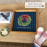 Holiday Wreath Personalized Serving Tray