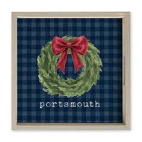 Holiday Wreath Personalized Serving Tray