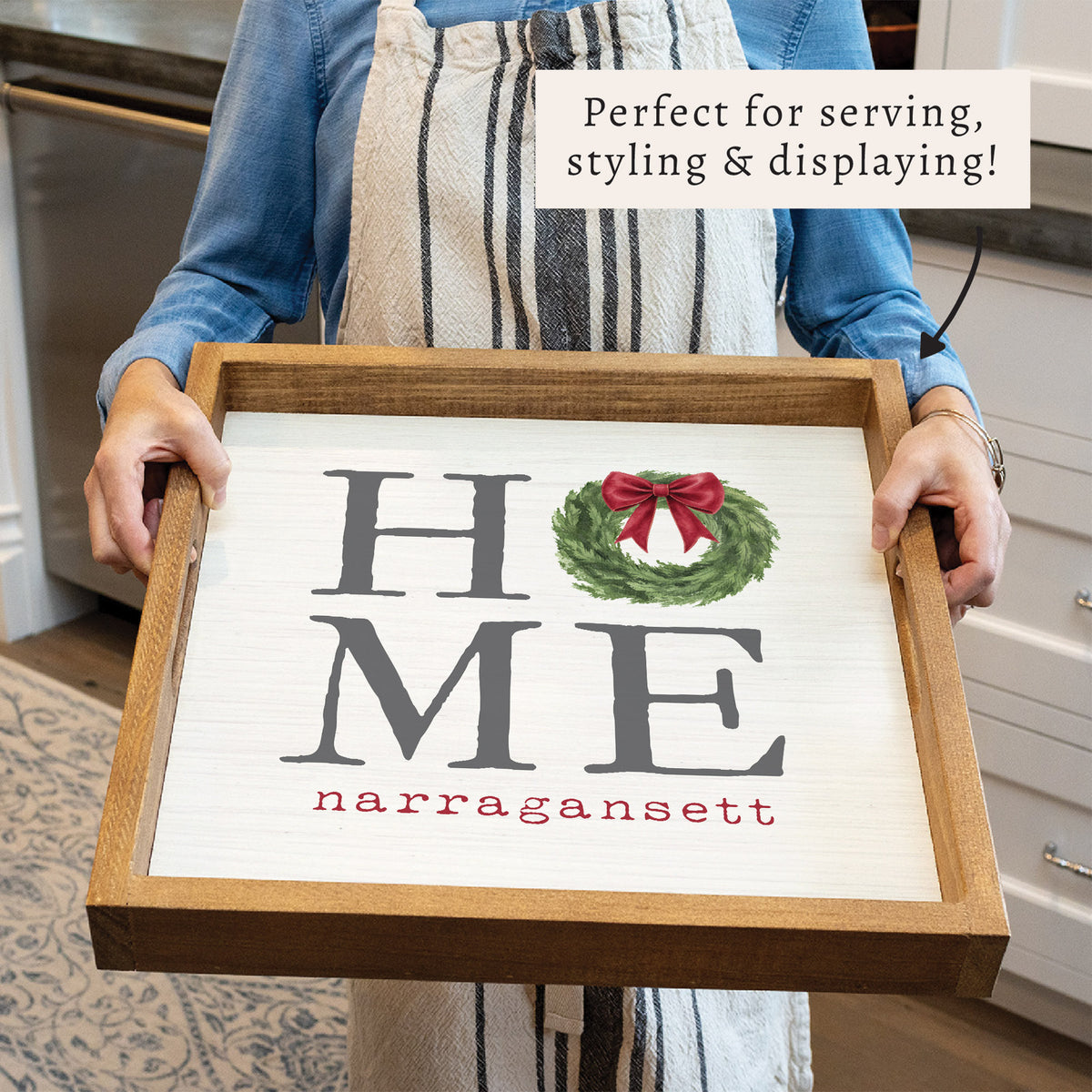 Holiday Home Personalized Serving Tray