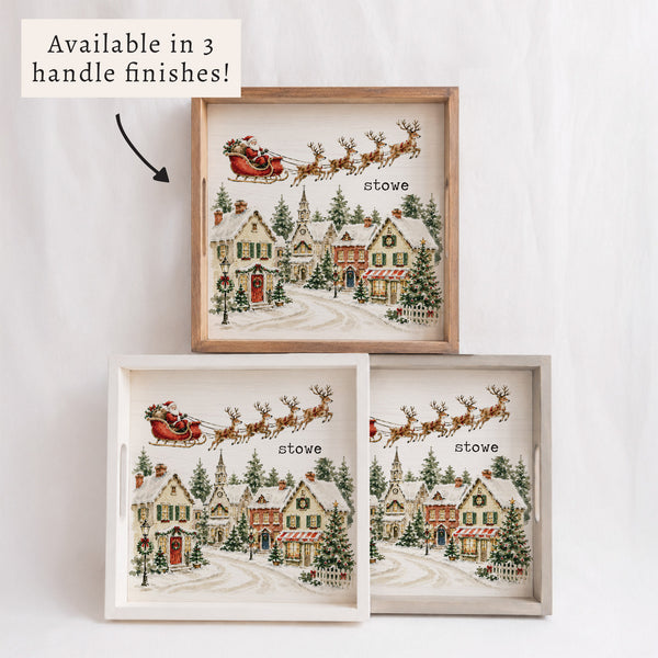 Holiday Village Personalized Serving Tray