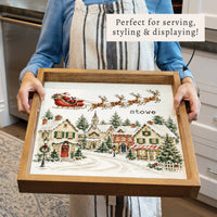 Holiday Village Personalized Serving Tray