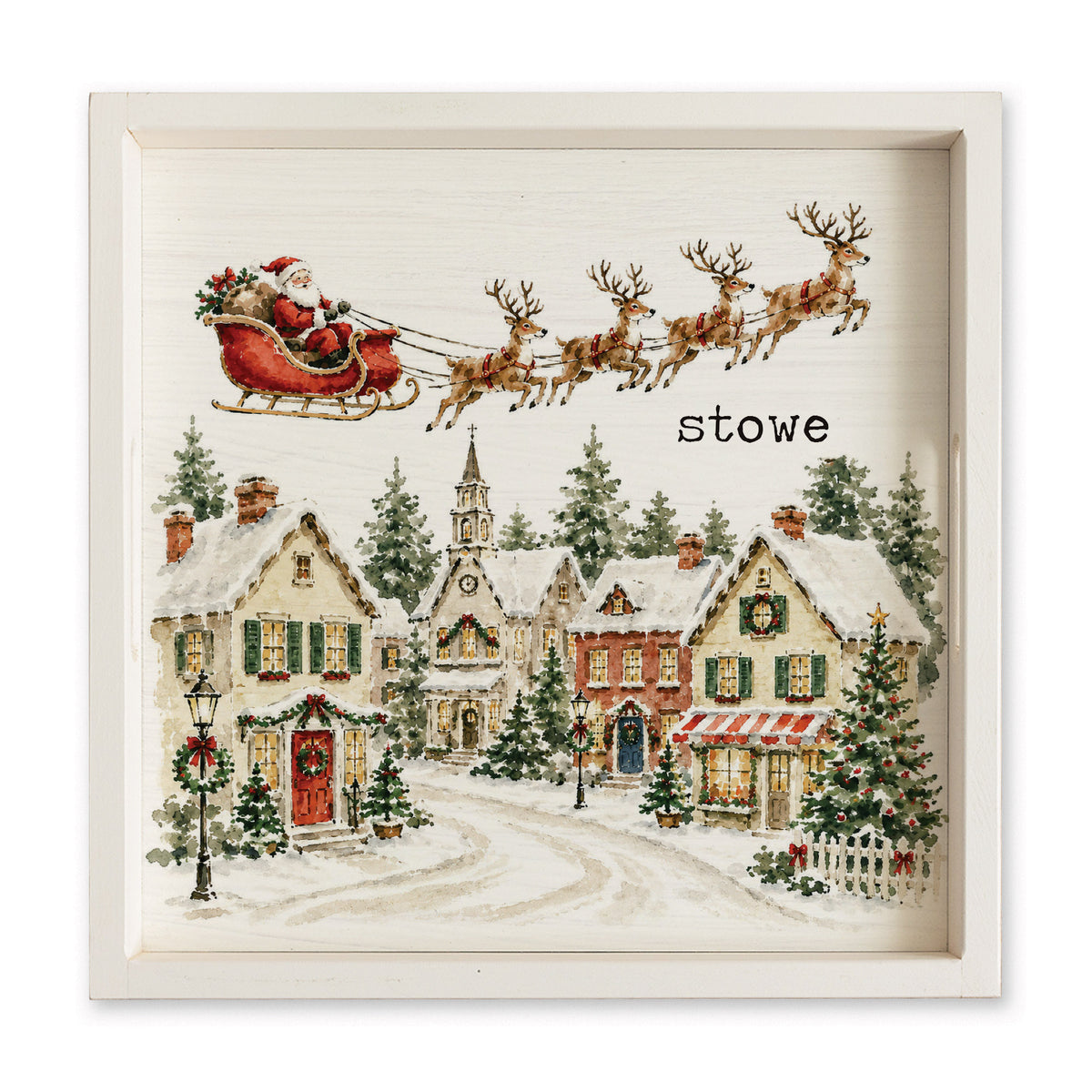 Holiday Village Personalized Serving Tray