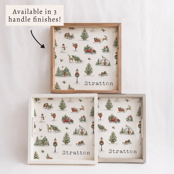 Holiday Hometown Icons Personalized Serving Tray