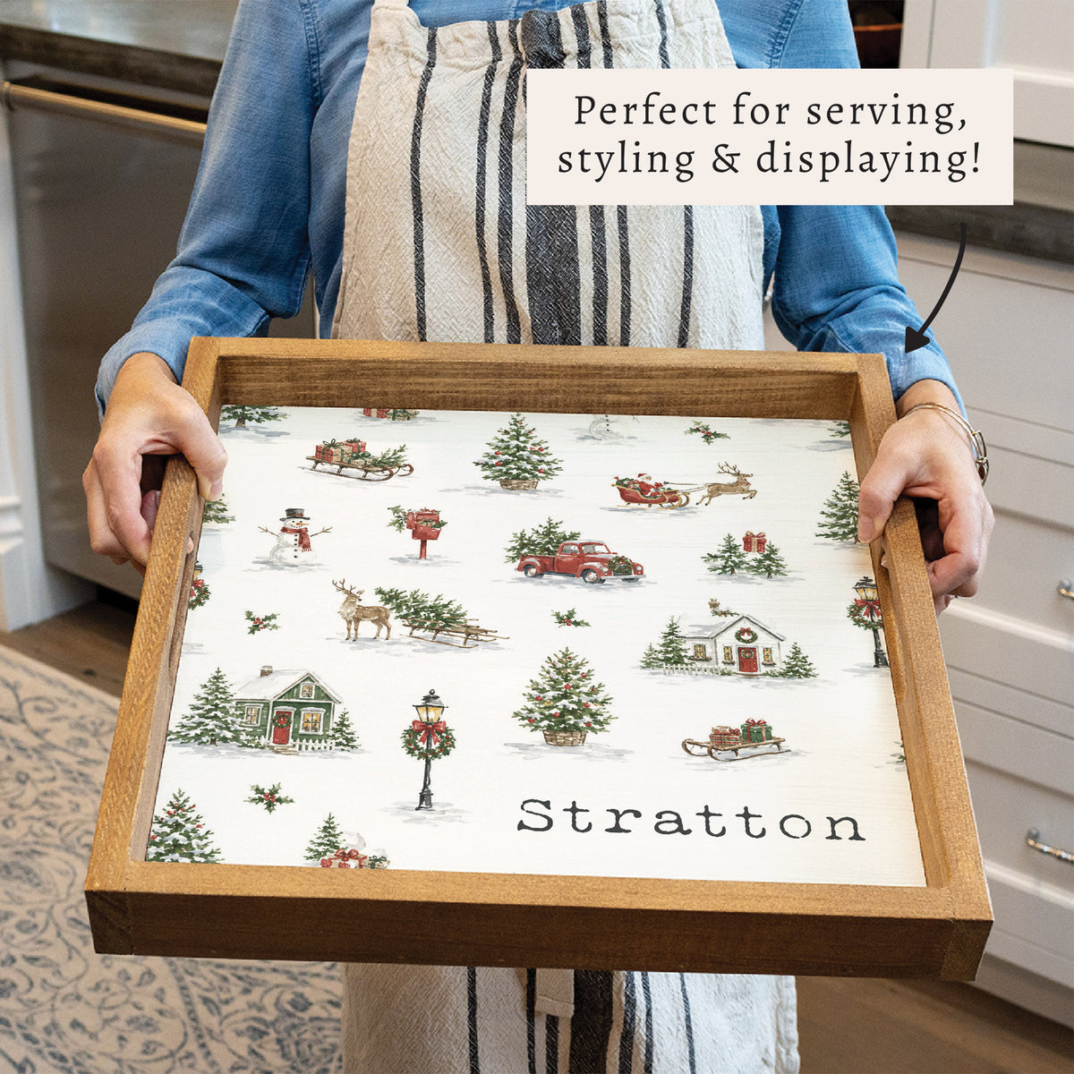 Holiday Hometown Icons Personalized Serving Tray