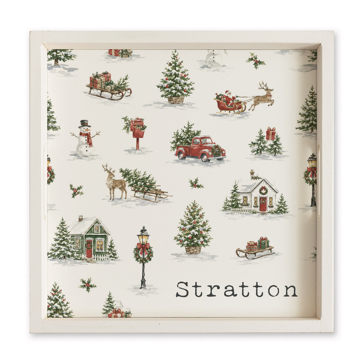 Holiday Hometown Icons Personalized Serving Tray