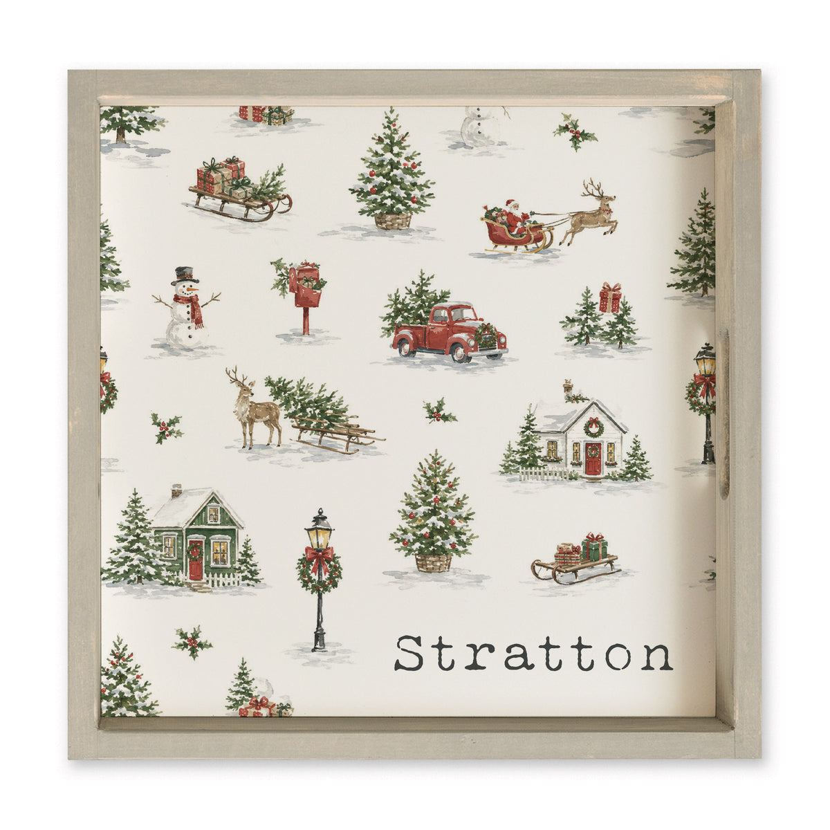 Holiday Hometown Icons Personalized Serving Tray