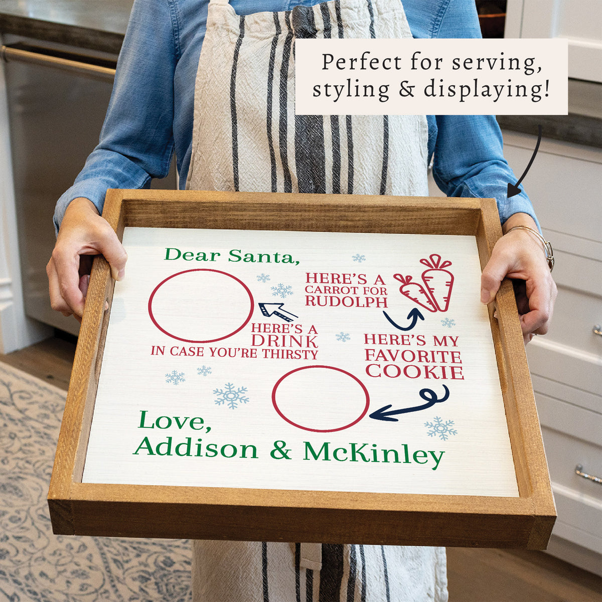 Dear Santa Multicolor Personalized Serving Tray