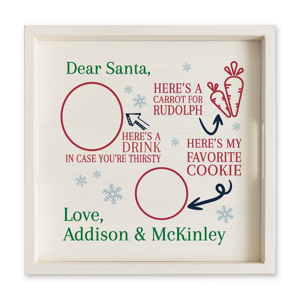 Dear Santa Multicolor Personalized Serving Tray