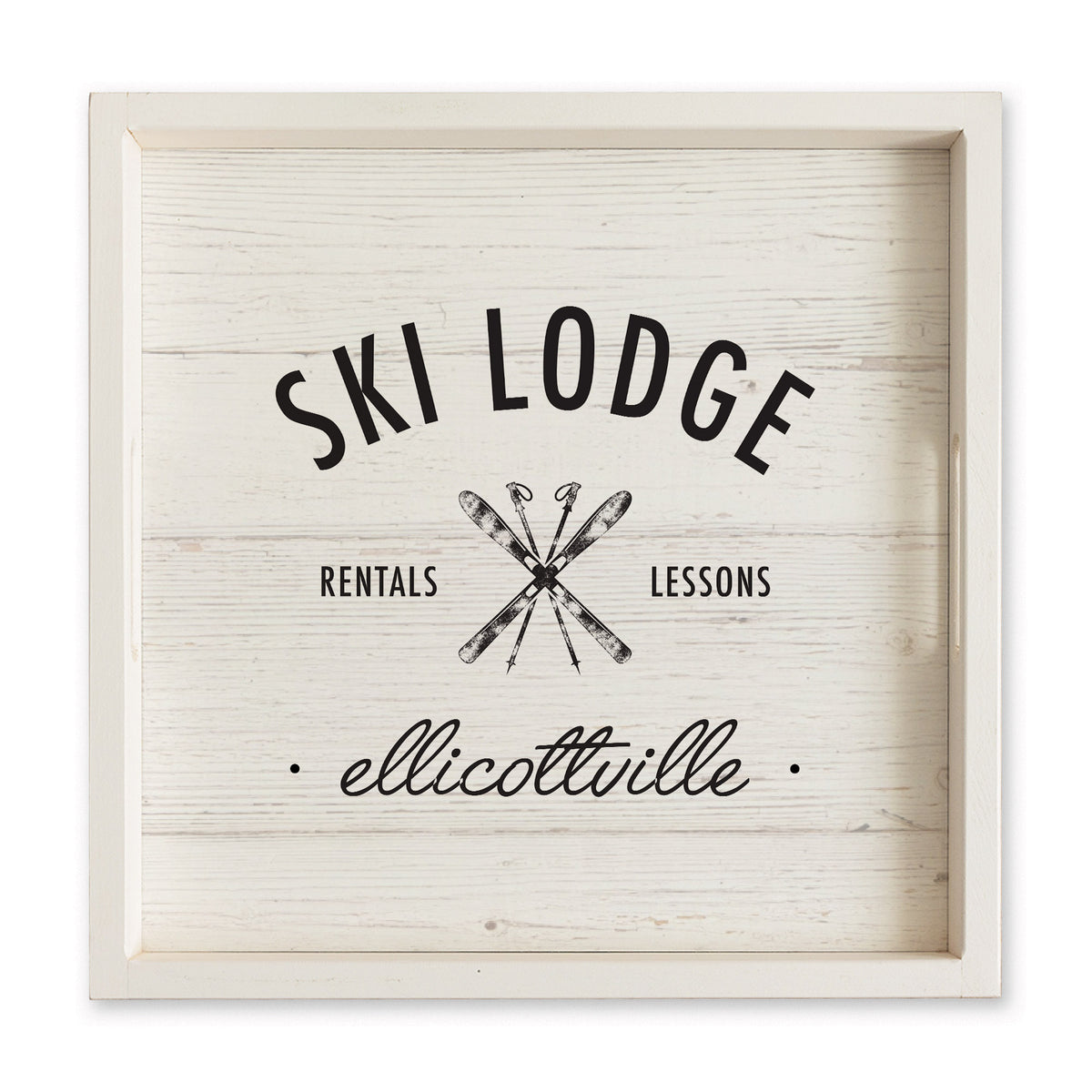 Ski Lodge Rentals Lessons Personalized Serving Tray