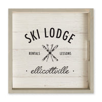 Ski Lodge Rentals Lessons Personalized Serving Tray