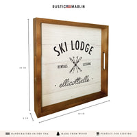 Ski Lodge Rentals Lessons Personalized Serving Tray