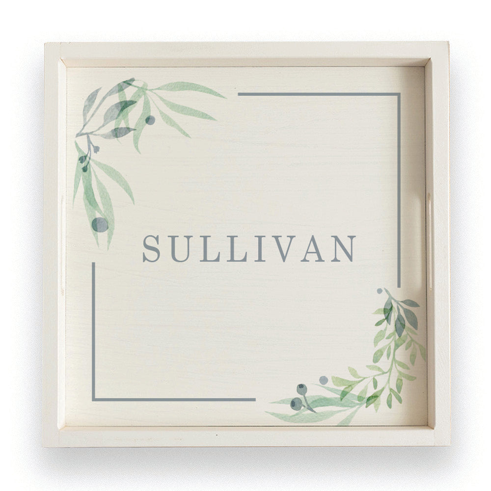 Greenery Frame Personalized Serving Tray