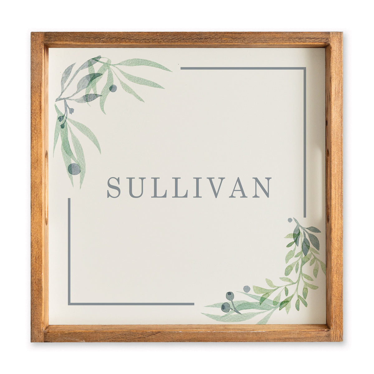 Greenery Frame Personalized Serving Tray