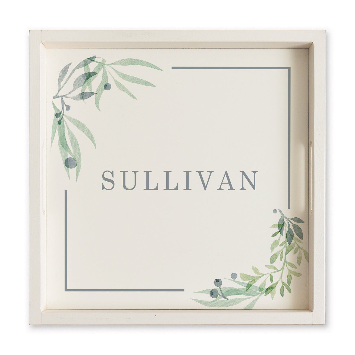 Greenery Frame Personalized Serving Tray