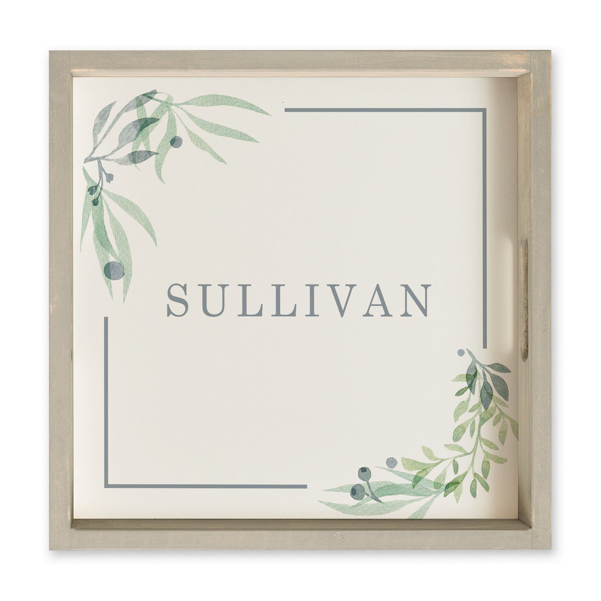 Greenery Frame Personalized Serving Tray