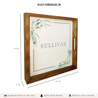 Greenery Frame Personalized Serving Tray