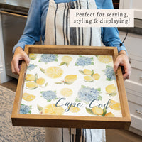 Hydrangea Lemon Personalized Serving Tray
