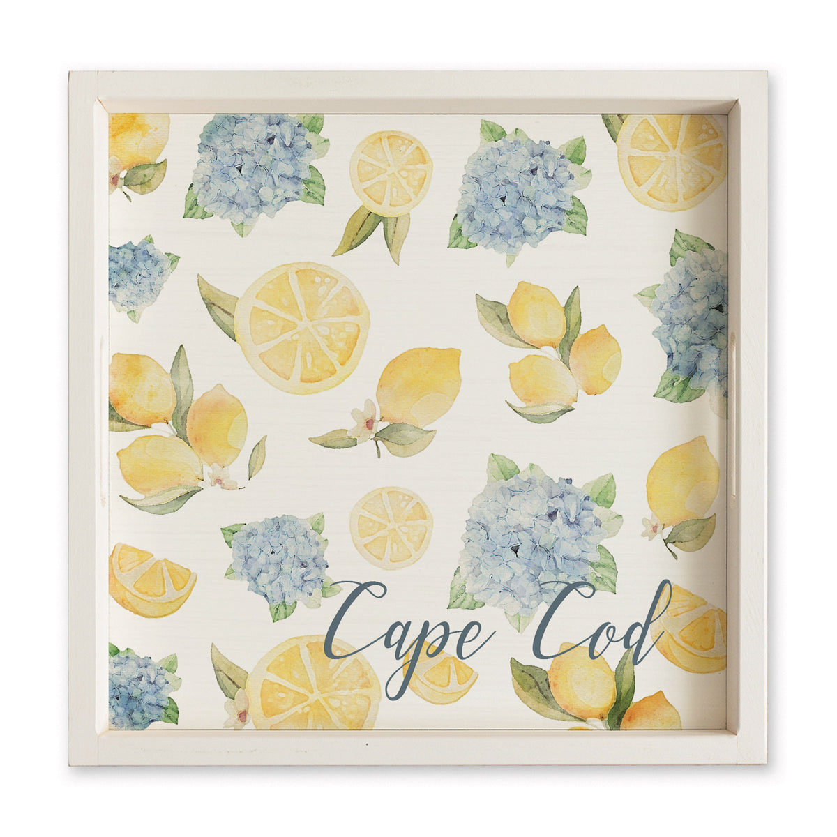 Hydrangea Lemon Personalized Serving Tray