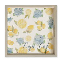 Hydrangea Lemon Personalized Serving Tray