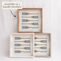 Striped Oars Personalized Serving Tray