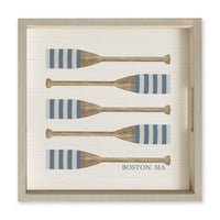 Striped Oars Personalized Serving Tray