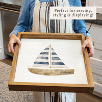 Watercolor Sailboat Personalized Serving Tray