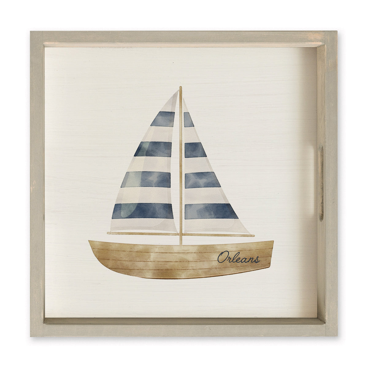 Watercolor Sailboat Personalized Serving Tray