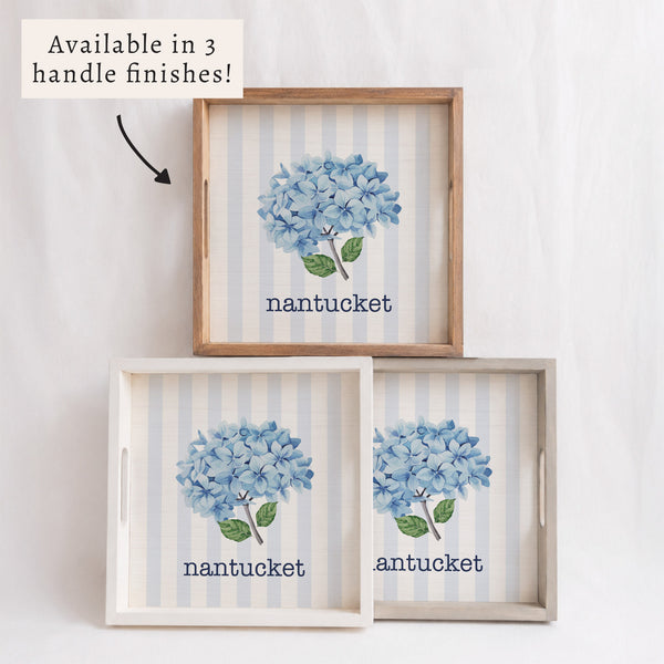 Blooming Hydrangea Personalized Serving Tray