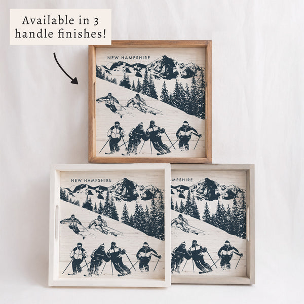 Retro Ski Run Personalized Serving Tray