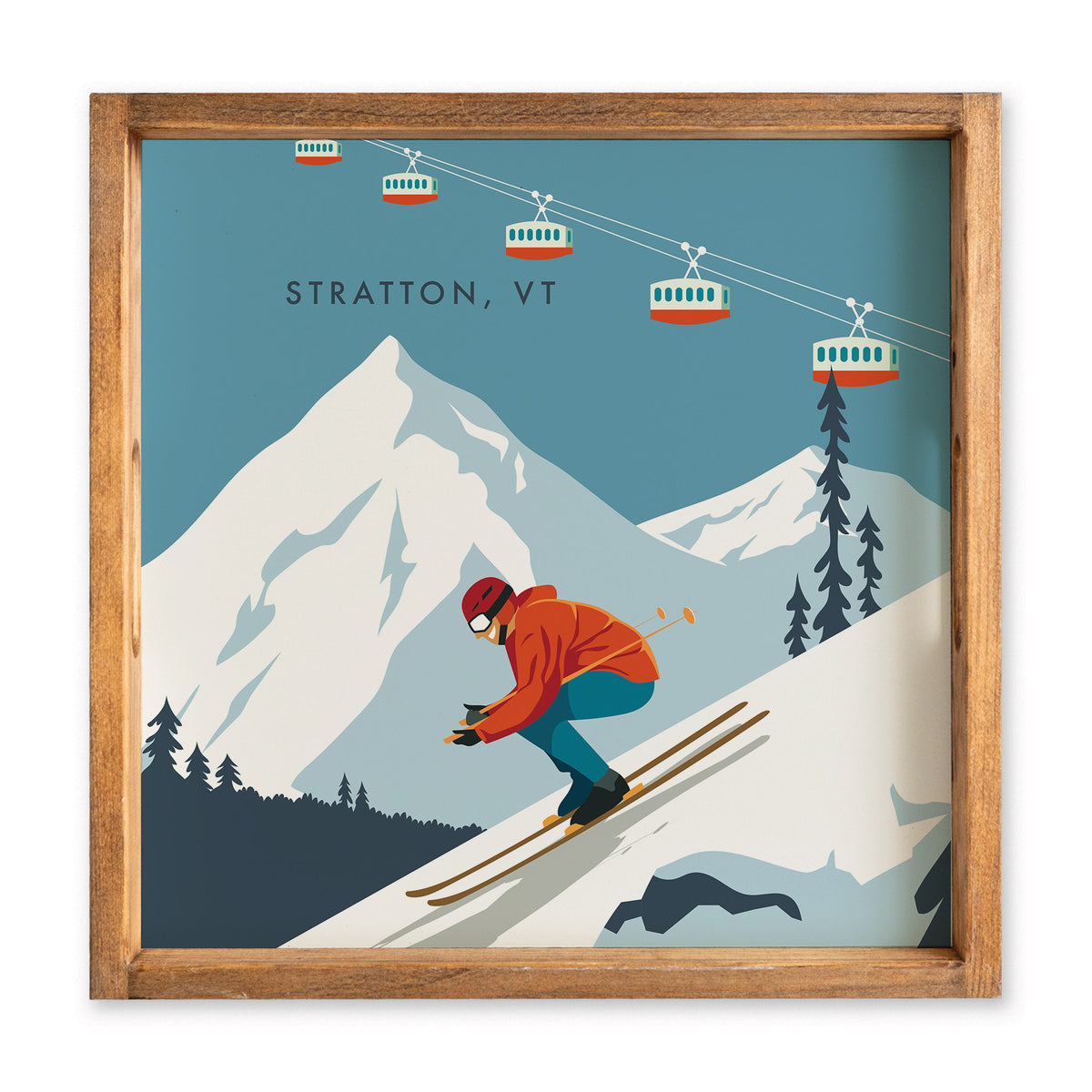 Bluebird Ski Day Personalized Serving Tray