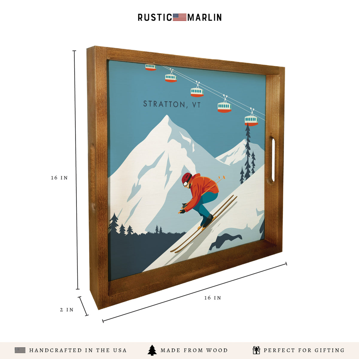 Bluebird Ski Day Personalized Serving Tray