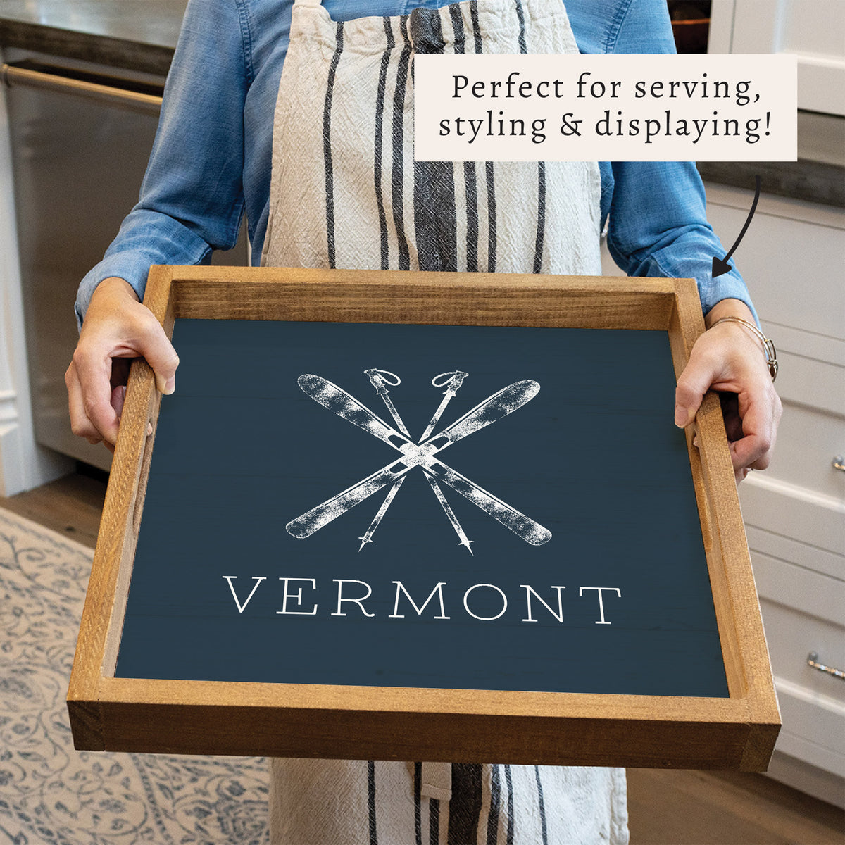 Skis Personalized Serving Tray
