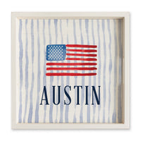 American Flag Watercolor Personalized Serving Tray