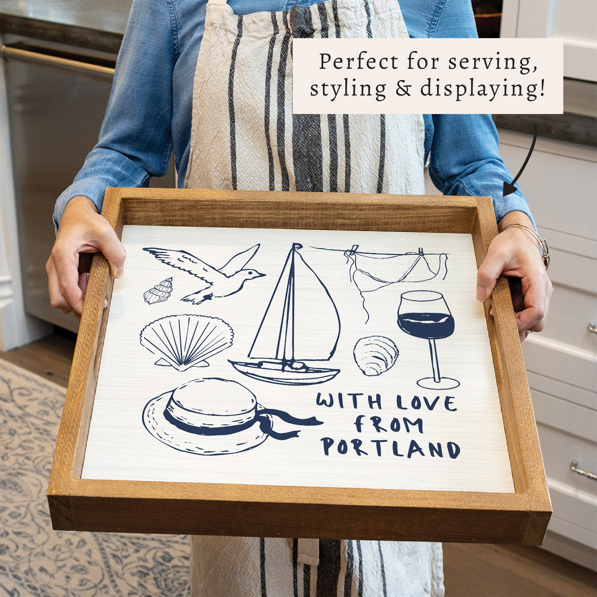 With Love From Personalized Serving Tray