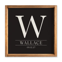 Initial Black Personalized Serving Tray