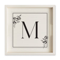 Classic Floral Initial Personalized Serving Tray
