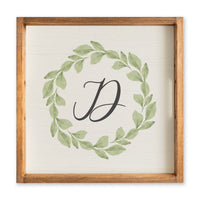 Greenery Laurel Initial Personalized Serving Tray