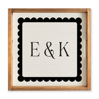 Scalloped Monogram Personalized Serving Tray