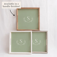 Monogram Laurel Personalized Serving Tray