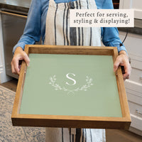 Monogram Laurel Personalized Serving Tray