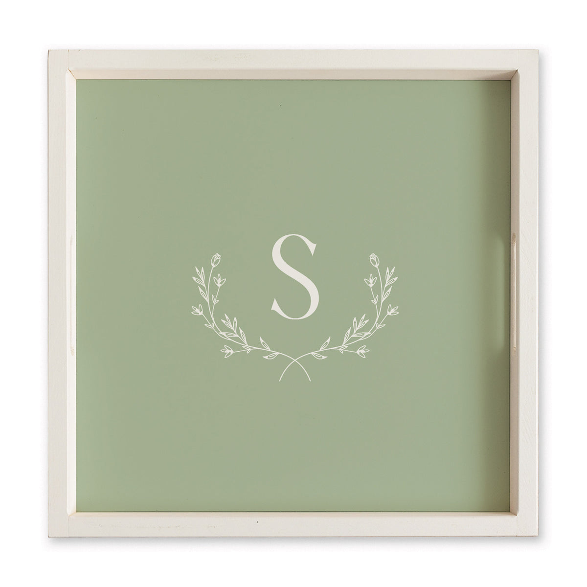 Monogram Laurel Personalized Serving Tray