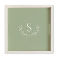 Monogram Laurel Personalized Serving Tray