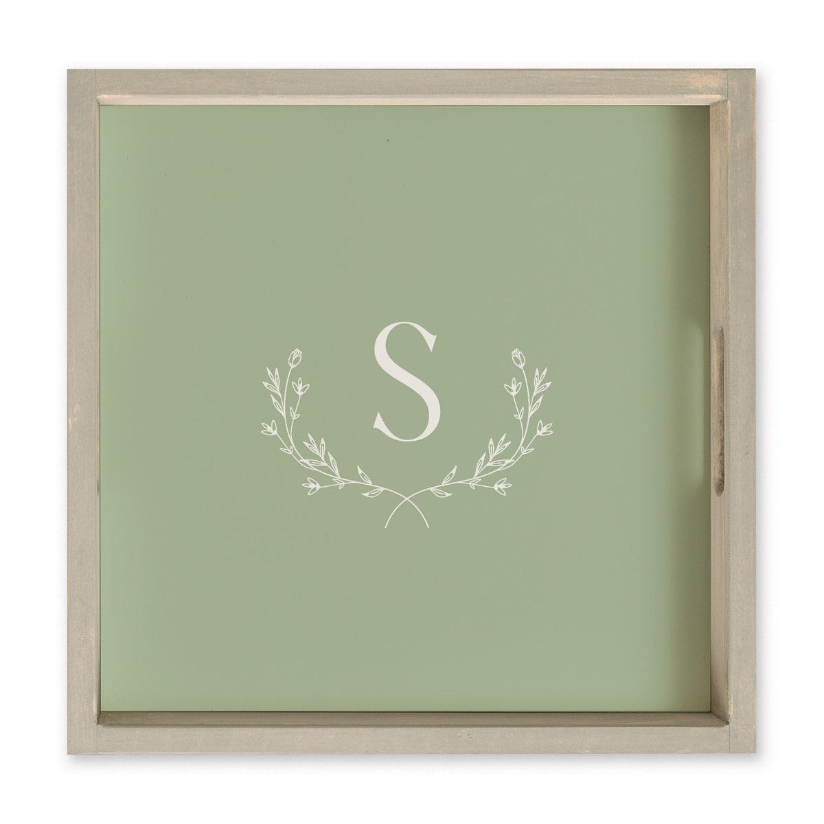 Monogram Laurel Personalized Serving Tray