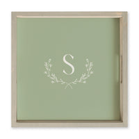 Monogram Laurel Personalized Serving Tray