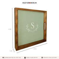 Monogram Laurel Personalized Serving Tray