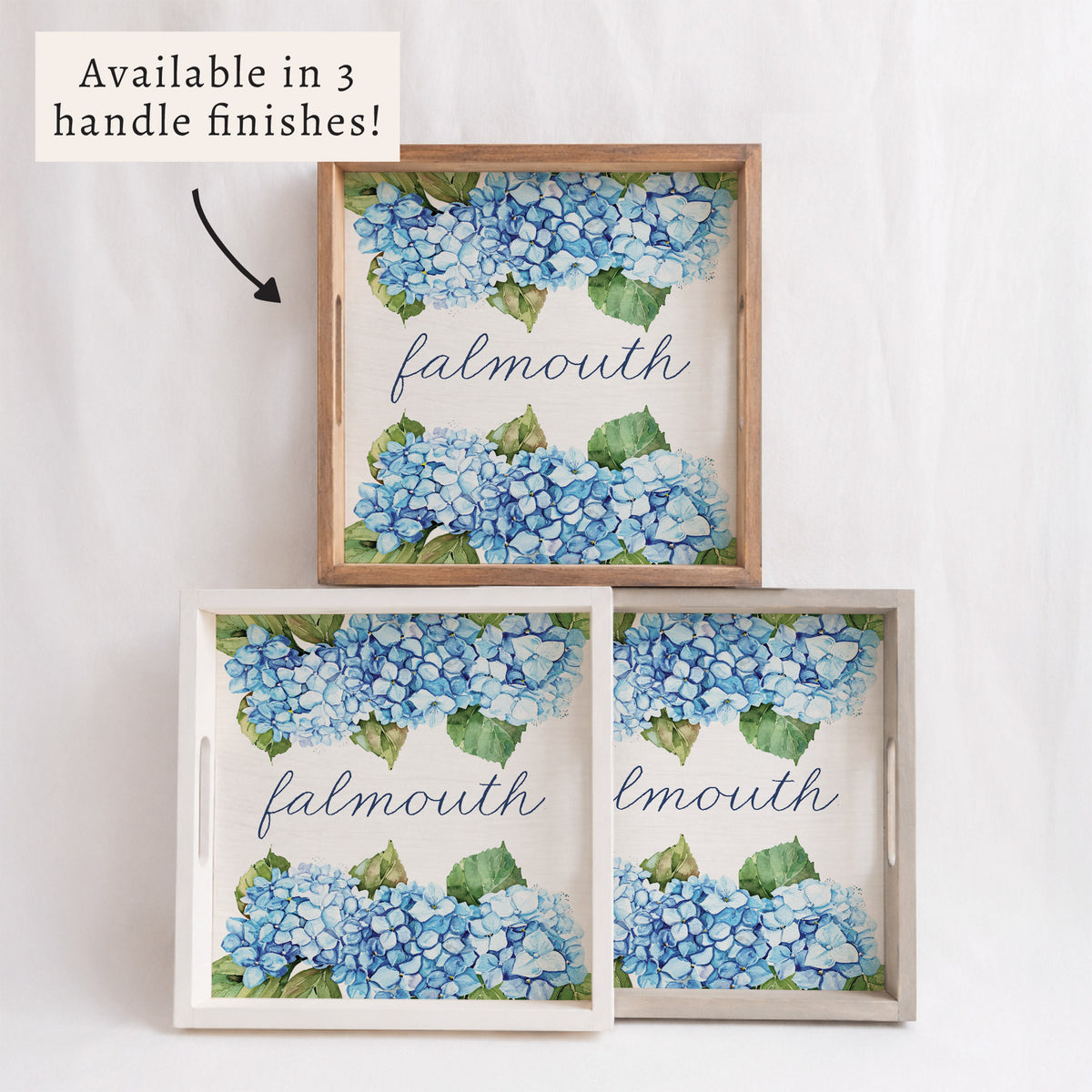 Hydrangea Bloom Personalized Serving Tray