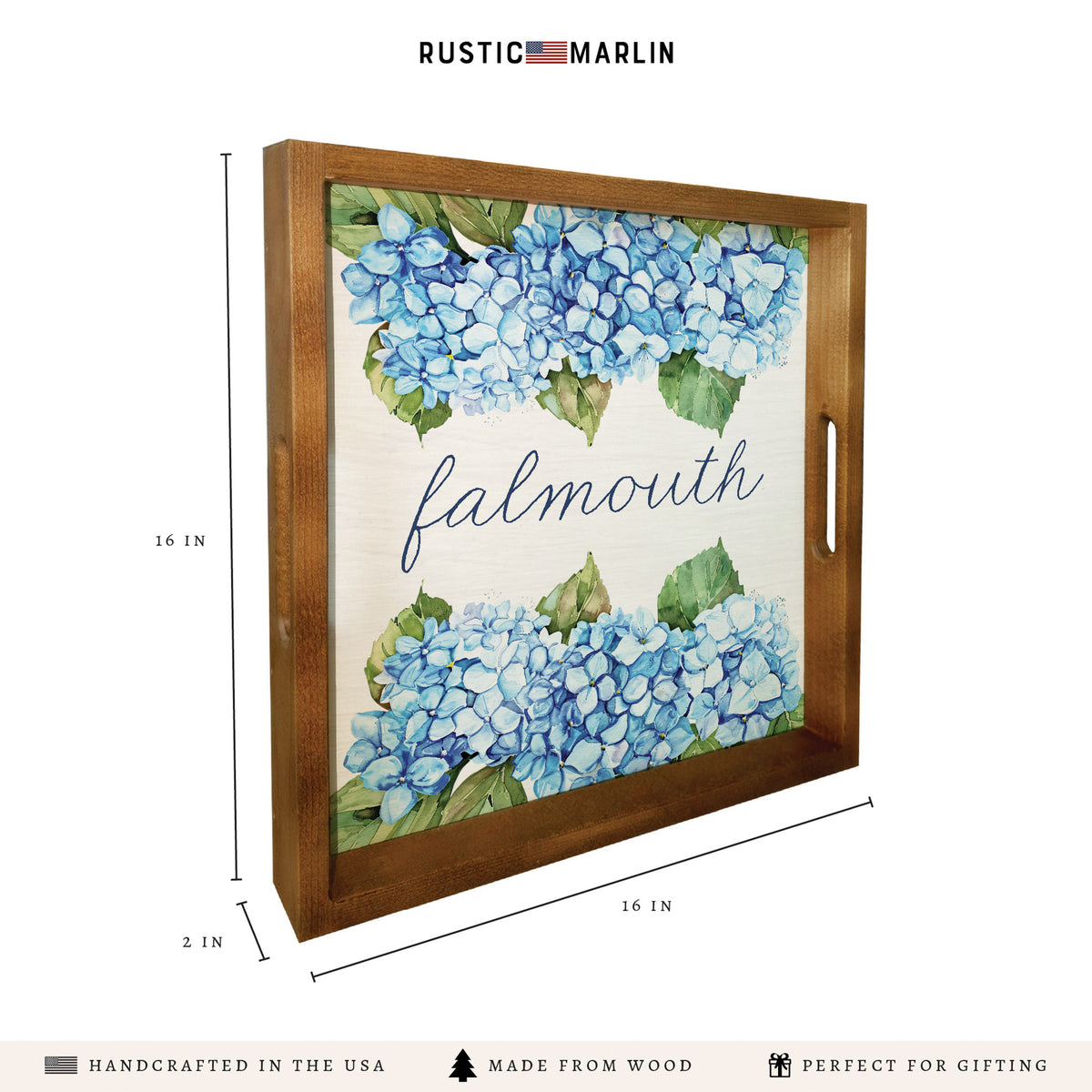 Hydrangea Bloom Personalized Serving Tray