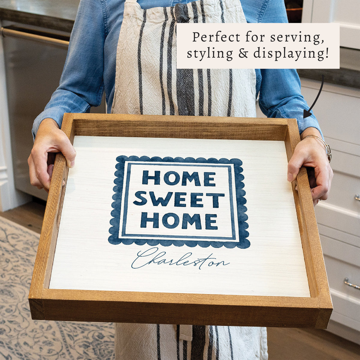 Home Sweet Home Stamp Personalized Serving Tray