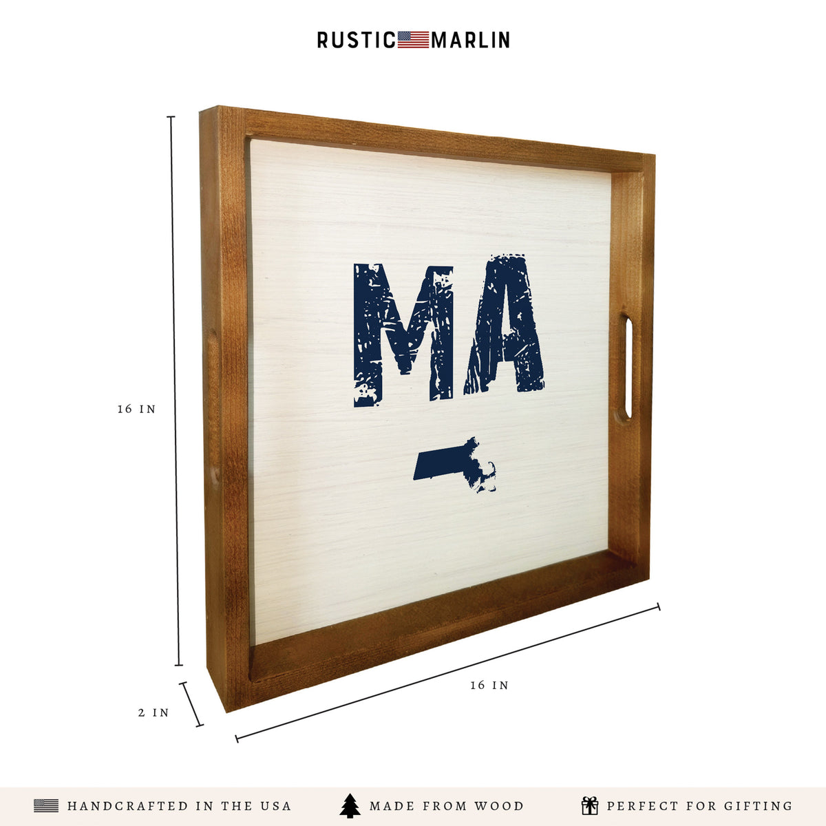 Rustic State Personalized Serving Tray