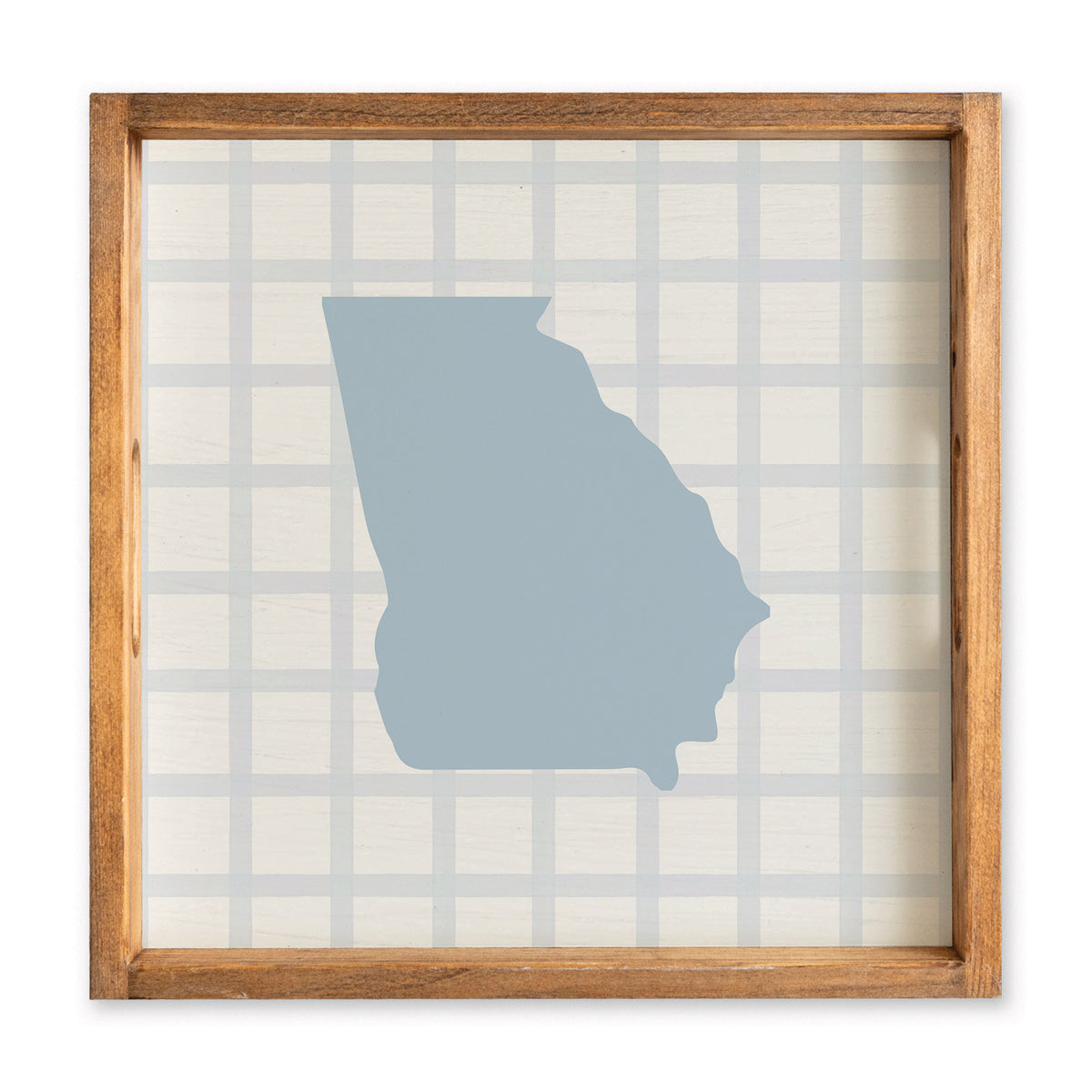 State Gingham Personalized Serving Tray